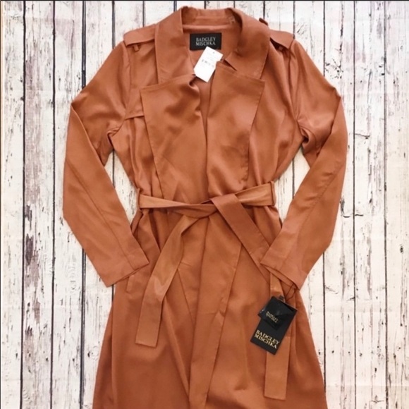 NWT Badgley Mischka Long Trench Coat - Picture 4 of 9